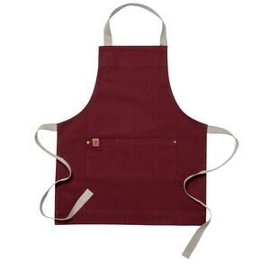 KAF HOME AYESHA CURRY Kids Apron 100% Cotton Chef & Hostess Canvas Oxblood